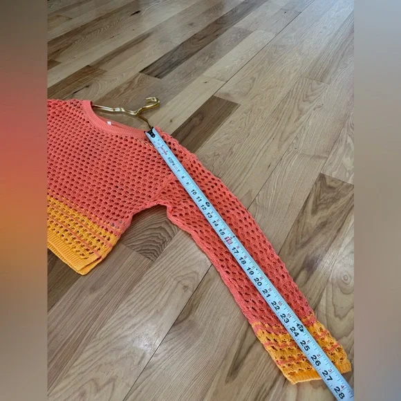 Aerie - Orange Crochet Vacay Knit Set - medium top + medium bottom NWOT - Picture 8 of 17